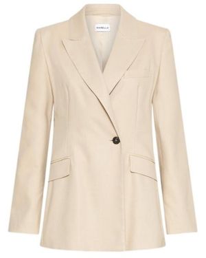 Marella Stretch Viscose-Blend Twill Blazer - Natural