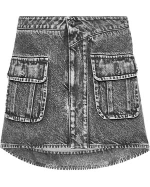JW Anderson Jw Anderson Logo Patch Denim Skirt - Gray