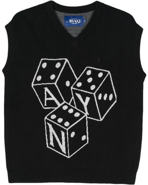 Awake Couture Dice Logo-Jacquard Vest - Black