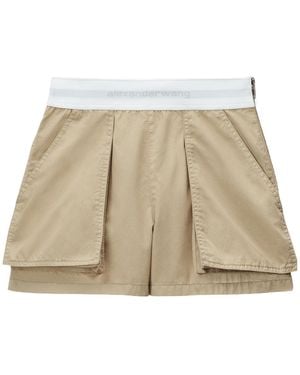 Alexander Wang High-Waisted Cargo Rave Shorts - Natural