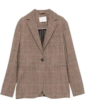 Circolo 1901 Check-Print Single-Breasted Blazer - Brown