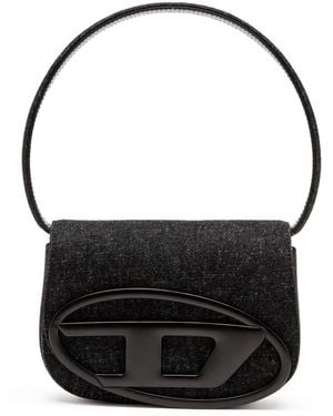 DIESEL 1Dr Logo Plaque Shoulder Bag - Black