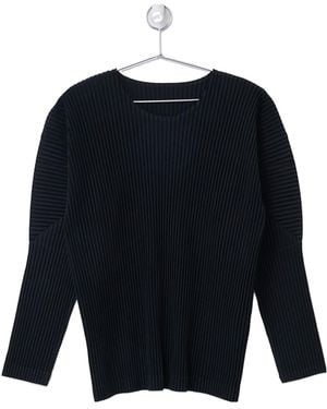 Homme Plissé Issey Miyake Pleated Long-Sleeved Sweatshirt - Blue