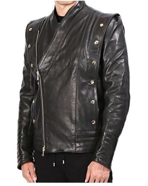 Balmain Lambskin Button Jacket - Black