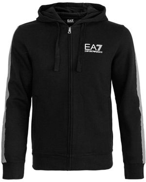 Armani Collezioni Armani Armani Ea7 Series New Velvet Cardigan Hooded Jumper 6Zpm37 - Black