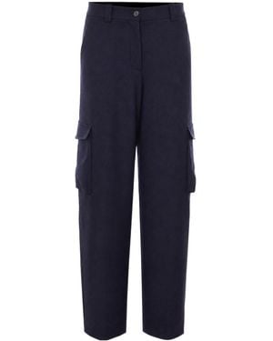 Pinko Caldaro Straight Leg Cargo Pants - Blue
