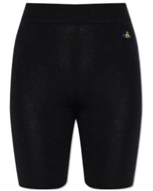 Vivienne Westwood Logo Embroidered Knitted Shorts - Black