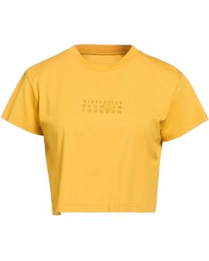 MM6 by Maison Margiela Minimalist Solidcolor Shortsleeve Tshirt - Yellow
