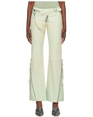 KNWLS Nihil Leather Casual Trousers - Green