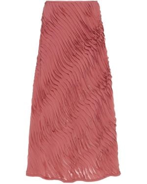 Ulla Johnson Patchwork Midi Skirt - Red