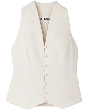 STAUD Crepe Vest - White