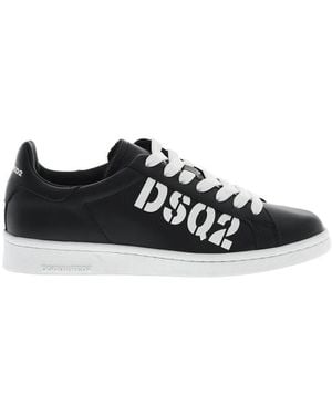 DSquared² Boxer Logo-Print Sneakers - Black