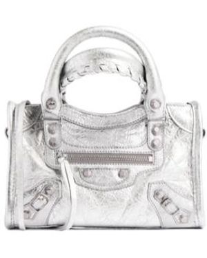 Balenciaga Le City Metallic Nano Top Handle Bag - Grey