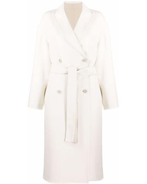 Brunello Cucinelli Double-Breasted Cashmere Coat - White