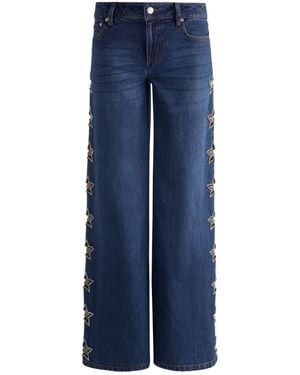 Alice + Olivia Amazing Embellished Jean - Blue
