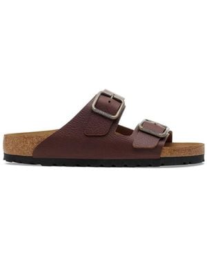 Birkenstock Arizona Double-Buckle Leather Sandals - Brown