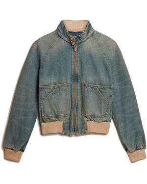 ブルゾン GOLDEN GOOSE DELUXE BRAND NANCY BOMBER JACKET IN DENIM Golden Goose Nancy Denim Bomber Jacket in Natural | Lyst