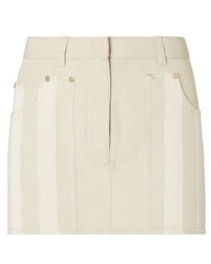 Fendi Striped Mini Jeans Skirt - Natural