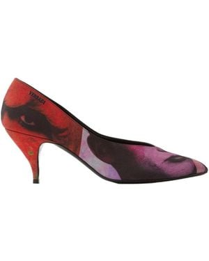Versace Printed Pumps - Red