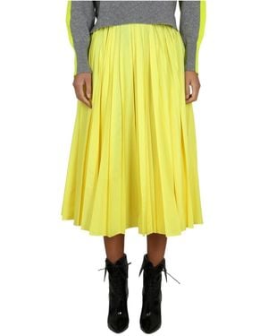 Philosophy Di Lorenzo Serafini Pleated Mid-Length Flared Skirt - Yellow
