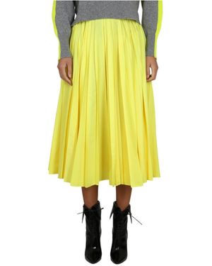 Philosophy Di Lorenzo Serafini Pleated Mid-Length Flared Skirt - Yellow