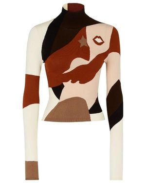 Fendi Multicolour Viscose Jumper - Brown