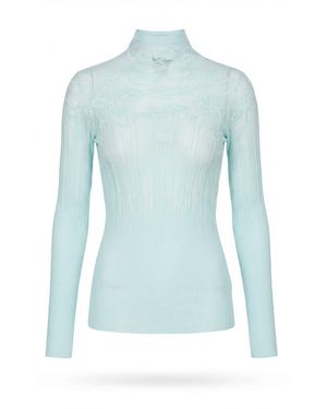 Bottega Veneta High-Necked Long-Sleeved Jumper - Blue