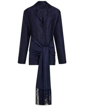 Ferragamo Silk Shirt Jacket - Blue