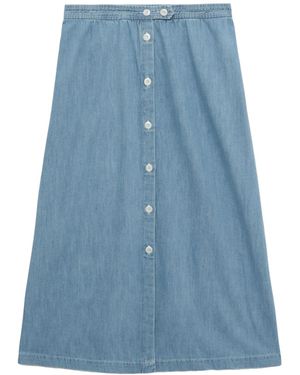 A.P.C. High-Rise Denim Skirt - Blue