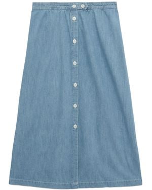 A.P.C. High-Rise Denim Skirt - Blue