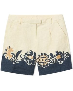 La DoubleJ Floral-Print Shorts - Blue