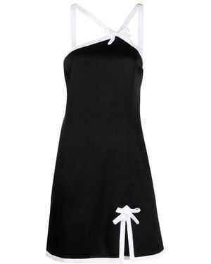 MSGM Bow Detailed Sleeveless Mini Dress - Black