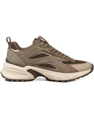 Calvin Klein Knit Mesh Runner Sneakers - Brown