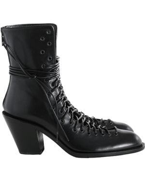 Ann Demeulemeester Noelia Ankle Lace-Up High Heel Boots - Black