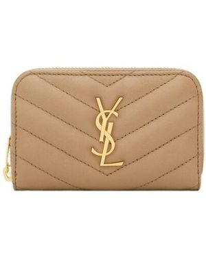 Saint Laurent Cassandre Change Purse - Natural