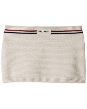 Miu Miu Cotton Knit Miniskirt - Metallic