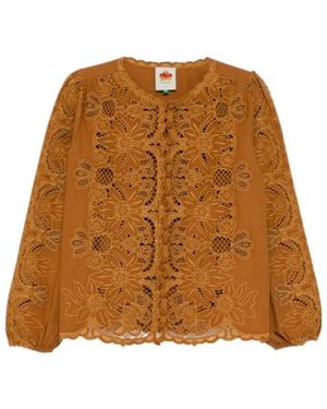 FARM Rio Camel Richelieu Top - Brown