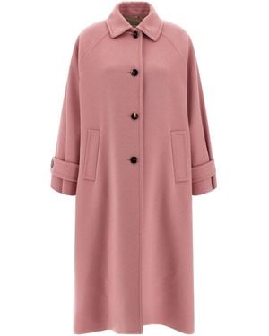 Alberto Biani Long Buttoned Coat - Pink