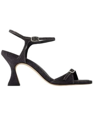 CAREL PARIS 70Mm Sling Back Denim Heeled Sandals - Black