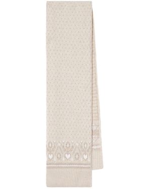 KHAITE Lucerne Fair Isle Cashmere Scarf - White