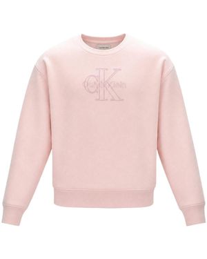 Calvin Klein Cotton Terry Monogram Sweatshirt - Pink