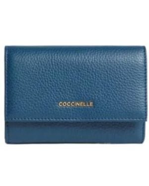 Coccinelle Logo Lettering Tri-Fold Wallet - Blue