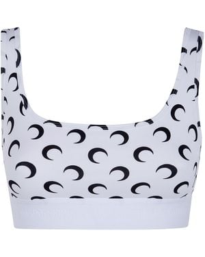 Marine Serre Moon Print Sports Bra - Blue
