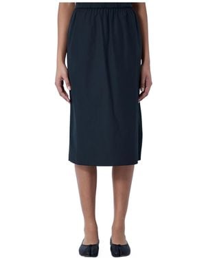 Rier Elastic Waist Midi Skirt - Blue