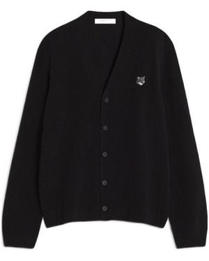 Maison Kitsuné Maison Kitsuné Fox Head Comfort Cardigan - Black