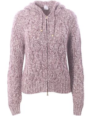 Eleventy Zip-Front Cardigan - Purple