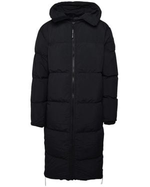 Canada Goose Logo Patch Hooded Down Jacket - Blue