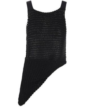Quira Asymmetric Knitted Vest - Black