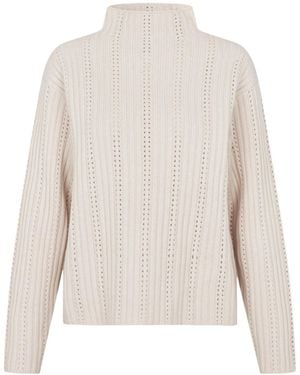 Samsøe & Samsøe Satilly Turtleneck Openwork-Design Jumper - White