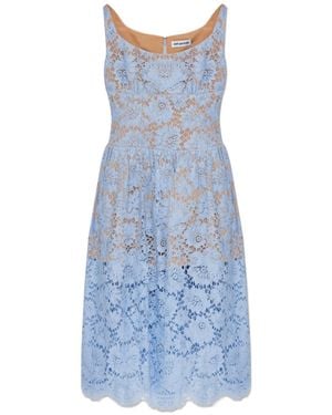 Self-Portrait Floral-Lace Midi Dress - Blue